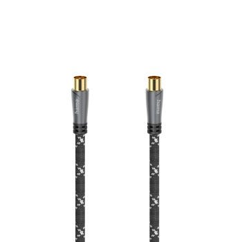 Hama Antennen-Kabel, Koax-Stecker - Koax-Kupplung, Metall, verg., 1,5 m, 120 dB
