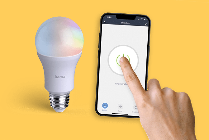 Smarte LED Lampe per Handy Klick steuern