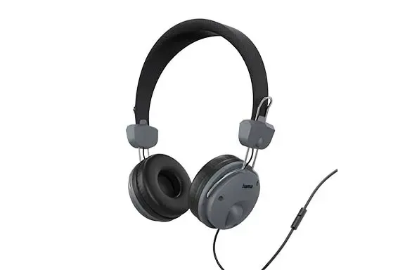 graue kabelgebundene On-Ear-Kopförer von Hama
