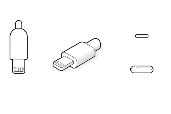 Illustration Lightning Ladeanschlüsse und Ports