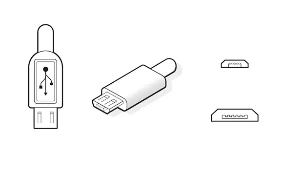 Illustration Micro-USB Ladeanschlüsse und Ports