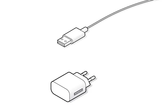 Illustrierte Darstellung USB-A Ladekabel
