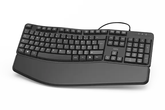 schwarze, ergonomische Tastatur von Hama