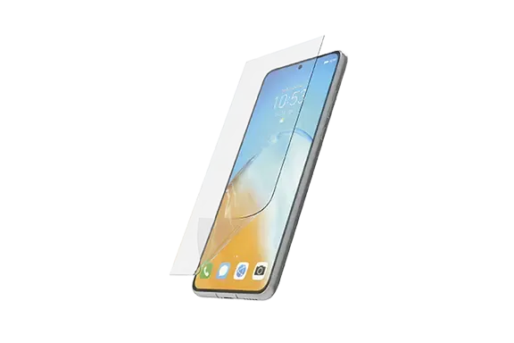 Smartphone wird mit Displayschutzfolie von Hama ausgestattet