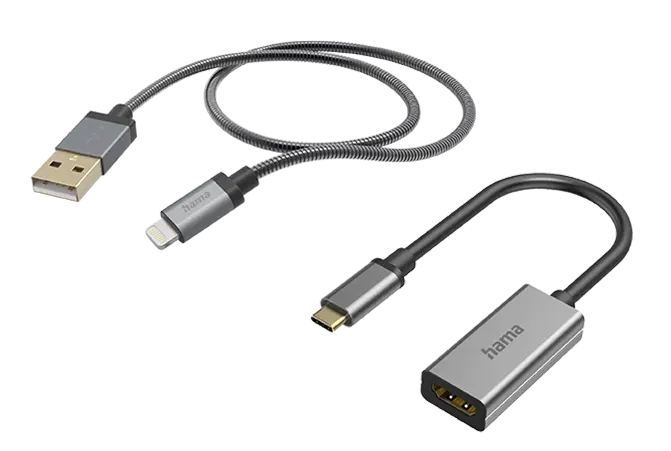 Handy-Kabel und -Adapter von Hama.