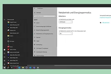 Laptop-Stromverbrauch überprüfen Systemeinstellungen: Energiesparmodus