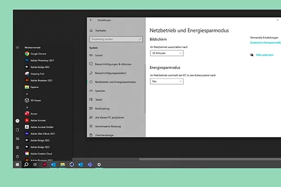 Laptop-Stromverbrauch überprüfen Systemeinstellungen: Energiesparmodus