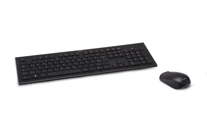 Schwarze Tastatur und PC-Maus von Hama