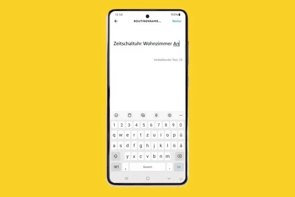 Routine benennen und speichern