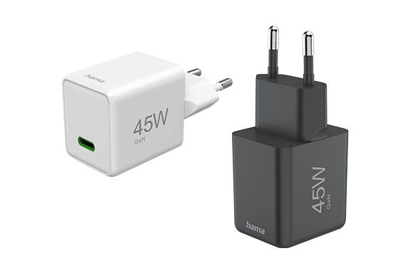 Zwei 45 Watt Schnellladegeräte von Hama